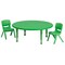 Emma and Oliver 45" Round Plastic Height Adjustable Activity Table Set with 2 Chairs